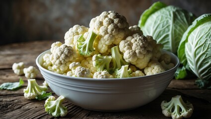 Aufkleber - Wholesome frozen food options for winter. Frozen cauliflower florets, cabbage