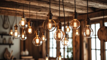 Poster - Hanging lamps enhance the interior of a home