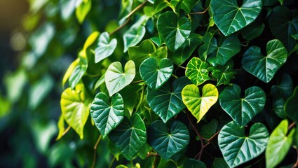 Aufkleber - Sunlit leaves of Hedera helix vine