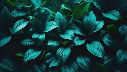 Aufkleber - Patterned background of green leaves
