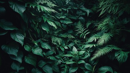 Aufkleber - Background of green leaf patterns, natural wallpaper.