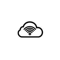 Poster - Cloud with Connection Symbol Icon for Data and Communication