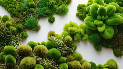 Aufkleber - Isolated piece of green moss on background, viewed from above