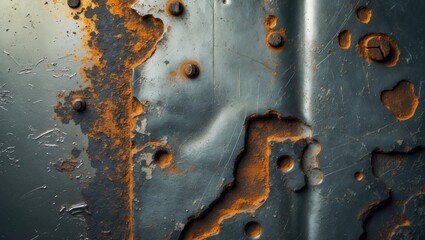 Poster - metal plate with a grunge background