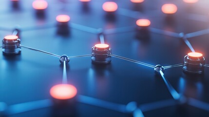 Poster - Abstract Representation of Decentralized Mining Network with Neon Nodes and Connections
