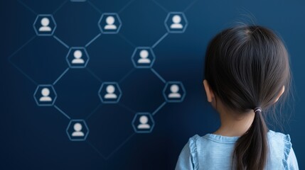 Poster - Young Person Observing Digital Recruitment Concepts with AI Technology in Background