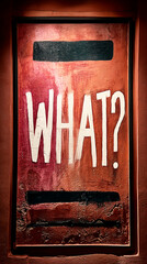 Aufkleber - Red textured background with framed white lettering 