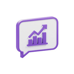 Poster - 3D Rendered Purple Speech Bubble with Growing Graph Icon