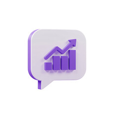 Poster - 3D Growing Bar Graph Icon in a Speech Bubble