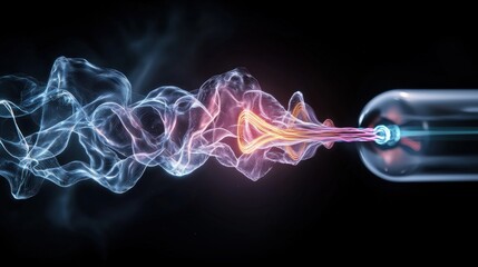 Aufkleber - Scientific experiment demonstrates plasma flow in a controlled environment laboratory digital artwork dark background high-definition