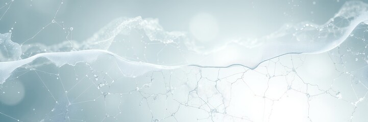 Poster - A light blue abstract background with white textures resembling clouds and water droplets