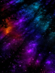 Wall Mural - a colorful nebula with stars and trees in the background