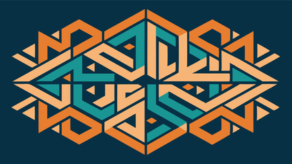 Aufkleber - Colorful geometric Arabic calligraphy illustration featuring a vibrant design with intricate shapes and patterns, capturing cultural essence