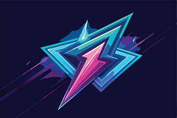 Aufkleber - Vibrant vector illustration featuring an electrifying graphic design with sharp angles and bold colors, ideal for a dynamic branding or marketing project