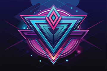 Poster - Modern vector illustration featuring abstract geometric shapes in vibrant colors with dynamic lines and a circular background