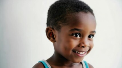 Poster - A young boy smiles while brushing his teeth, showcasing good oral hygiene habits.