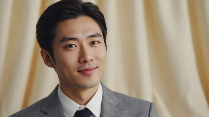 Poster - A business professional smiling at the camera, wearing a suit and tie.