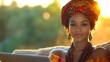 © Hanna - Portrait of a Young Woman With Traditional African Attire and Necklace natural sunlight.
