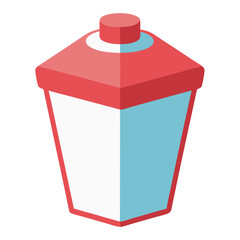 Poster - Simplified Geometric Container: A clean, vector illustration of a stylized container. Its minimalist design uses flat, bold colors and simple geometric shapes, perfect for various design applications.