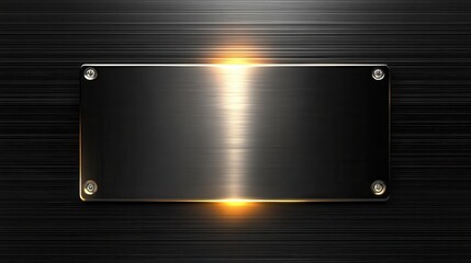 Poster - metal plate over black brushed metallic background illustration