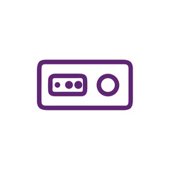 Poster - Simple Icon for Technology and Camera: A minimalist icon representing a technological device, suggesting a camera, embodying modern design and digital simplicity.