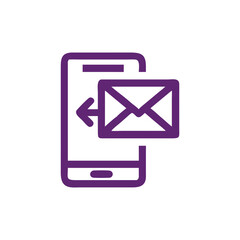 Poster - Digital Communication Icon: A modern digital icon representing the exchange of emails through a smartphone, conveying the essence of effortless communication.