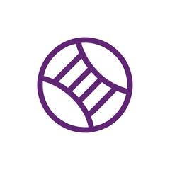 Poster - Abstract Graphic Design: A unique, modern logo, features a purple geometric design of intersecting lines and shapes, encapsulated within a circular frame.