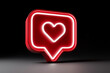 © Andres Mejia - Neon red like icon showing love and social media engagement