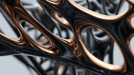 Aufkleber - Abstract metallic copper and black structure forming holes