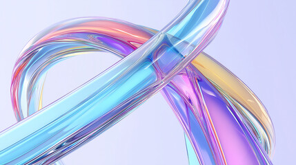 Aufkleber - Intertwined abstract shapes creating vibrant and colorful design