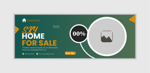 Wall Mural - modern real estate social media facebook cover web banner template