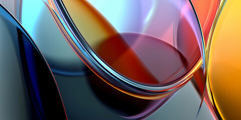 Aufkleber - Colorful abstract glass shapes creating a dynamic composition