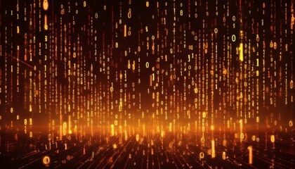 abstract digital binary code, computer matrix data falling numbers concept background, graphic resource