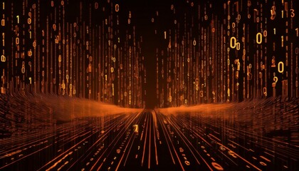 abstract digital binary code, computer matrix data falling numbers concept background, graphic resource
