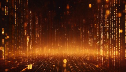 abstract digital binary code, computer matrix data falling numbers concept background, graphic resource