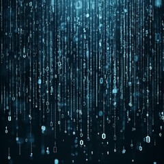 abstract digital binary code, computer matrix data falling numbers concept background, graphic resou