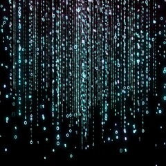 abstract digital binary code, computer matrix data falling numbers concept background, graphic resou
