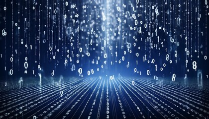abstract digital binary code, computer matrix data falling numbers concept background, graphic resource