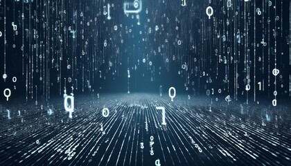 abstract digital binary code, computer matrix data falling numbers concept background, graphic resource