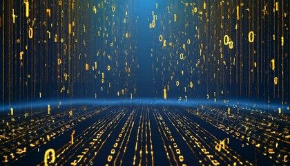 abstract digital binary code, computer matrix data falling numbers concept background, graphic resource