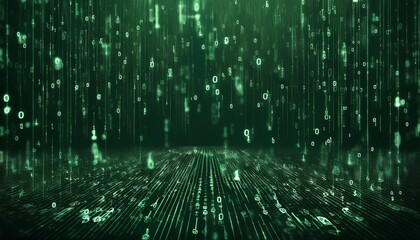 abstract digital binary code, computer matrix data falling numbers concept background, graphic resource