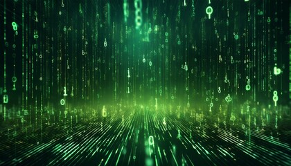 abstract digital binary code, computer matrix data falling numbers concept background, graphic resource