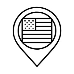Poster - American flag map pointer icon usa location symbol patriotic navigation marker united states