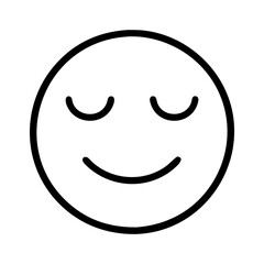 Poster - Find a happy face emoji icon vector graphic illustration with closed eyes and curved smile design