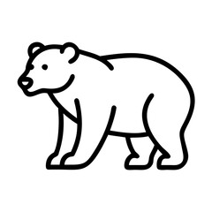 Poster - Illustration of a bear outline vector drawing for wildlife animal nature design and art projects