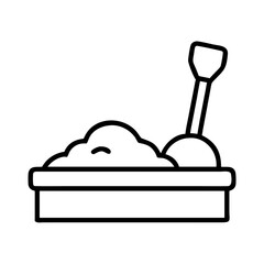 Poster - Sand box vector icon illustration, perfect for summer beach toys and kids outdoor play time fun day