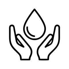 Poster - Water drop in hands vector illustration for save water concept and environmental protection