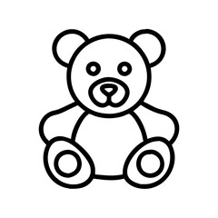 Poster - Teddy bear outline vector illustration, cute stuffed animal toy drawing for kids and adults