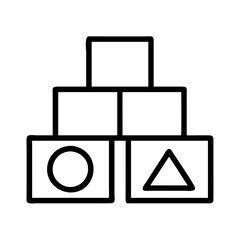 Poster - Illustration of stacked baby blocks with circle triangle and square shapes for early learning
