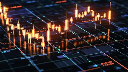 Poster - Abstract Visualization of Financial Market Data: Candlestick Charts on a Digital Interface